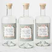 Christmas Garland Ribbon Frame Likeurfles Etiket (Flessen)