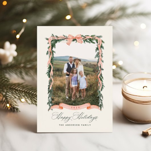 Christmas Garland Vakantie Fotokaart Feestdagenkaart