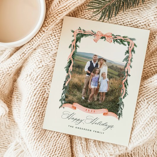 Christmas Garland Vakantie Fotokaart Feestdagenkaart