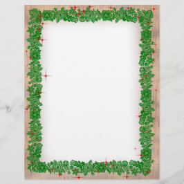 Christmas Garland with Faux Wood Stationery Briefhoofd