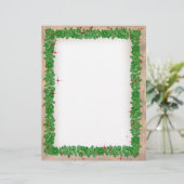 Christmas Garland with Faux Wood Stationery Briefhoofd (Staand voorkant)