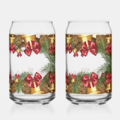 Christmas Garland with Gold Bells & Red Bows Blikvorm Glas (Achterkant)