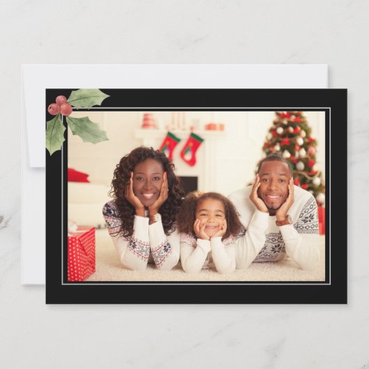 Christmas Garland with Holly Christmas Party  Kaart (Achterkant)