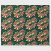 Christmas Garland Wrapping Paper with Bells & Bows Cadeaupapier (Vlak)