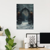 Christmas Gate Gothic Winter Wall Art, Victorian C Poster (Thuiskantoor)