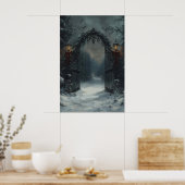 Christmas Gate Gothic Winter Wall Art, Victorian C Poster (Keuken)