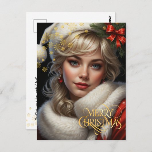 Christmas. Gefeliciteerd. Briefkaart (Voorkant / Achterkant)