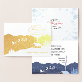 Christmas | Gelukkig nieuw jaar | Aanpasbaar voor  Folie Kaarten