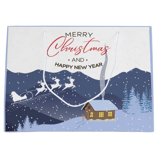 Christmas | Gelukkig nieuw jaar | Aanpasbaar voor  Groot Cadeauzakje (Voorkant)