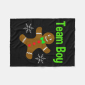 Christmas Gender Reveal Gingerbread Cookie Team Bo Fleece Deken (Voorkant (Horizontaal))