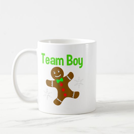 Christmas Gender Reveal Gingerbread Cookie Team Bo Koffiemok (Links)