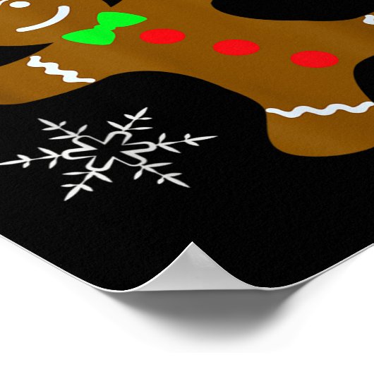 Christmas Gender Reveal Gingerbread Cookie Team Bo Poster (Hoek)