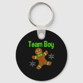 Christmas Gender Reveal Gingerbread Cookie Team Bo Sleutelhanger (Voorkant)