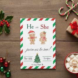 Christmas Gender Reveal invitation Kaart