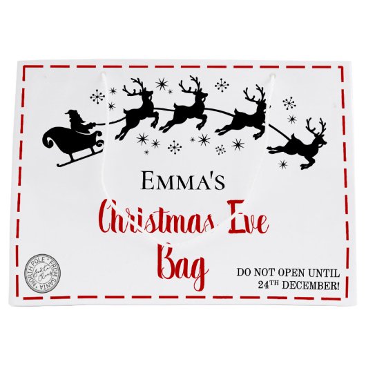 Christmas | Gepersonaliseerde kerstavond tas Groot Cadeauzakje (Voorkant)