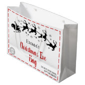 Christmas | Gepersonaliseerde kerstavond tas Groot Cadeauzakje (Voorkant Gekanteld)