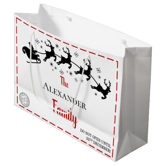 Christmas | Gepersonaliseerde kerstcadeauzak Groot Cadeauzakje (Voorkant Gekanteld)