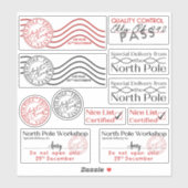 Christmas | Gepersonaliseerde North Pole Santa Sti Sticker (Vel)