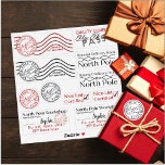 Christmas | Gepersonaliseerde North Pole Santa Sti Sticker<br><div class="desc">De perfecte manier om de Kerstmis van je kind magischer te maken met persoonlijke kerstcadeaubonstickers. Dit zelfkleverblad omvat: postmerken,  Elf-kwaliteitscontrole,  gecertificeerd voor de lijst van Nice,  ronde stickers voor de kerstman,  speciale bezorging van de Noordpool,  en stickers voor de noord-poolworkshop.</div>