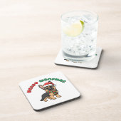 Christmas German Shepherd Coaster: Merry Woofmas Bier Onderzetter (Rechterzijde)