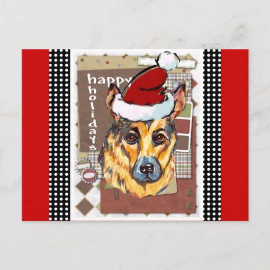 CHRISTMAS GERMAN SHEPHERD FEESTDAGENKAART (Voorkant)
