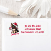 Christmas German Shepherd Retouradres Etiket (Insitu)