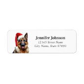 Christmas German Shepherd retouradreslabels Etiket (Voorkant)