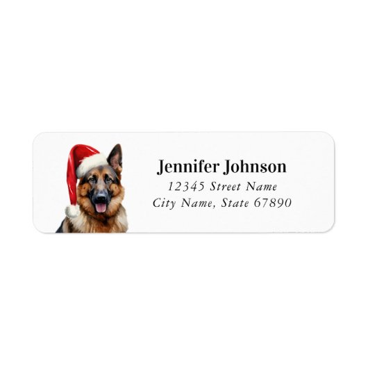 Christmas German Shepherd retouradreslabels Etiket (Voorkant)