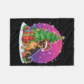 Christmas German Shepherd Santa Hat Xmas Men Women Fleece Deken (Voorkant (Horizontaal))