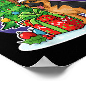 Christmas German Shepherd Santa Hat Xmas Men Women Poster (Hoek)