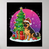 Christmas German Shepherd Santa Hat Xmas Men Women Poster (Voorkant)