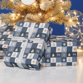 Christmas-geruit patroon cadeaupapier