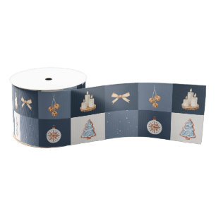 Christmas-geruit patroon grosgrain lint