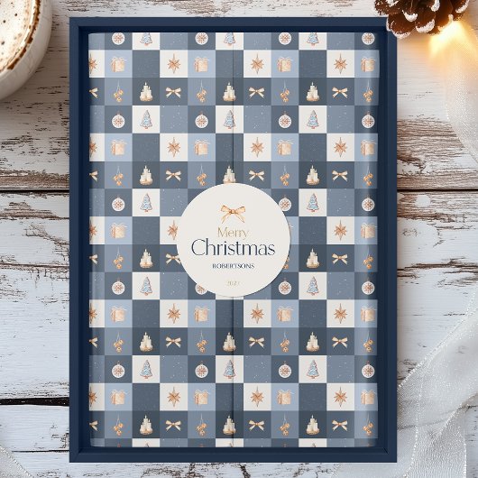 Christmas-geruit patroon tissuepapier