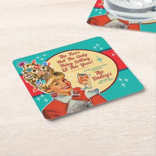 Christmas Getting Lit This Year Cocktail  Kartonnen Onderzetters (Schuin)