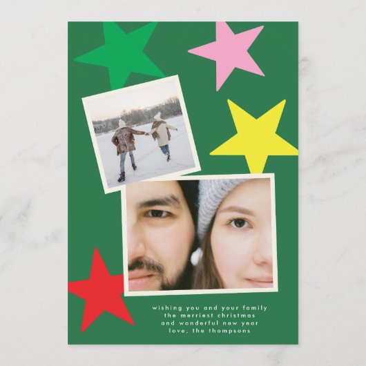 Christmas | GEWAAGDE Moderne VROLIJKE LIEFDE VREUG Feestdagenkaart (Achterkant)