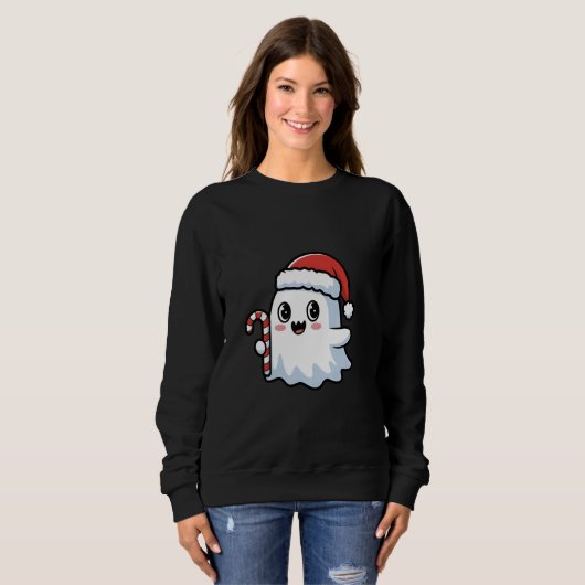 Christmas Ghost Candy Cane Trui (Voorkant volledig)
