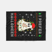 Christmas Ghost I Prefer Halloween Ugly Xmas Men W Fleece Deken (Voorkant (Horizontaal))