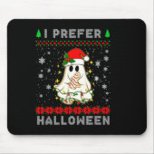 Christmas Ghost I Prefer Halloween Ugly Xmas Men W Muismat (Voorkant)