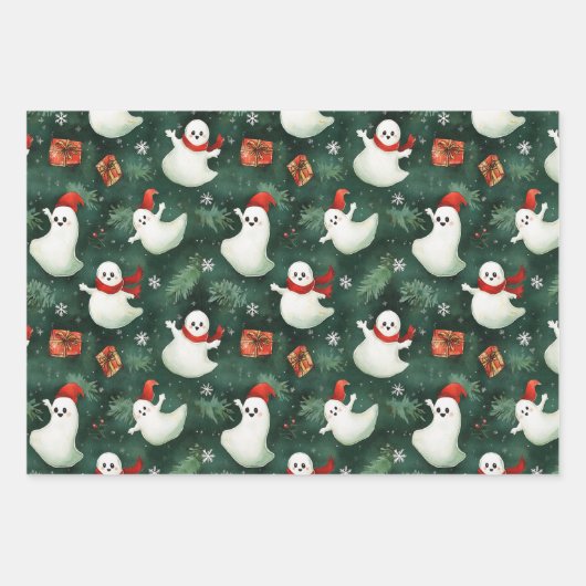 Christmas Ghost Wrapping Paper (Voorkant 3)