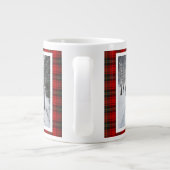 Christmas Gift 2 Photo Trendy Red Plaid Rustic  Grote Koffiekop (Achterkant)