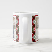 Christmas Gift 2 Photo Trendy Red Plaid Rustic Grote Koffiekop (Achterkant)