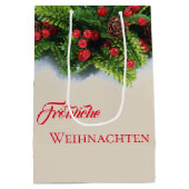 Christmas Gift Bag-Evergreen Frohliche Weihnachten Medium Cadeauzakje (Achterkant)