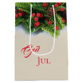 Christmas Gift Bag-Evergreen God Jul Medium Cadeauzakje (Achterkant)