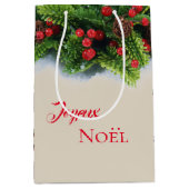 Christmas Gift Bag-Evergreen Joyeux Noel Medium Cadeauzakje (Voorkant)