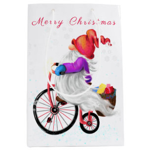 Christmas Gift Bag Gnome with Gifts Medium Cadeauzakje