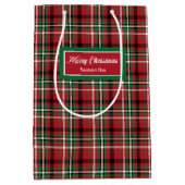 Christmas Gift Bag Ideas Red Green Holiday Plaid  Medium Cadeauzakje (Voorkant)
