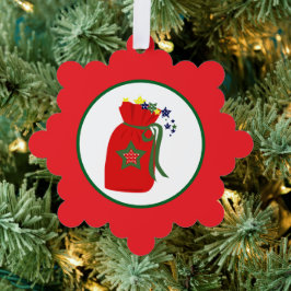 christmas gift bag ornament kaart