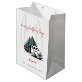 Christmas Gift Bag | Truck Holiday Present Bags Medium Cadeauzakje (Voorkant Gekanteld)