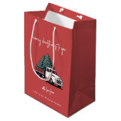 Christmas Gift Bag | Truck Holiday Present Bags Medium Cadeauzakje (Voorkant Gekanteld)